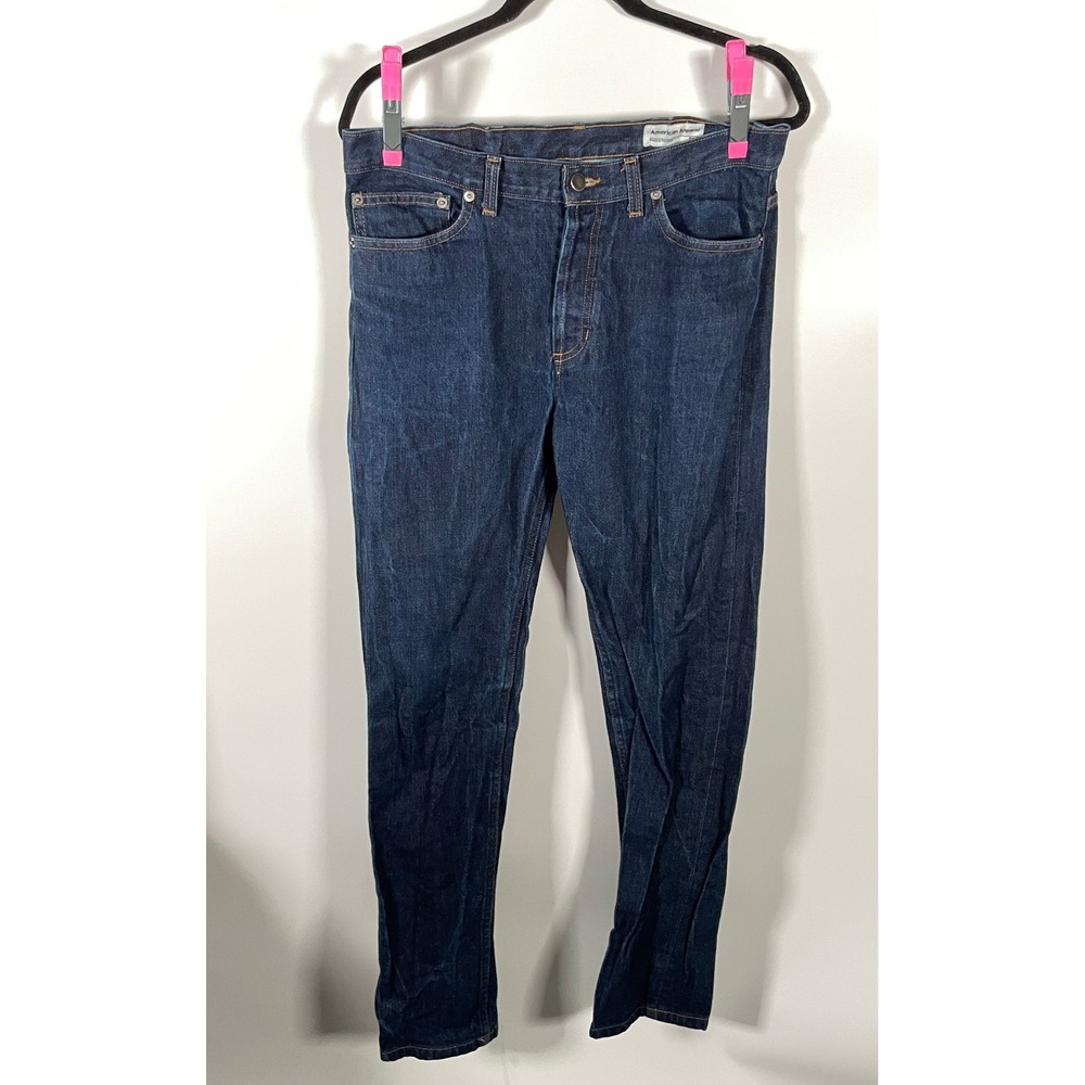 American Apparel Mens Size 31 Dark Wash Straight Leg Jeans Made in USA Denim